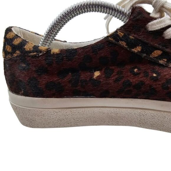 Madewell Womens 5.5 Sidewalk Low Top Sneakers in Painted Leopard Colorblock Calf - Picture 6 of 15